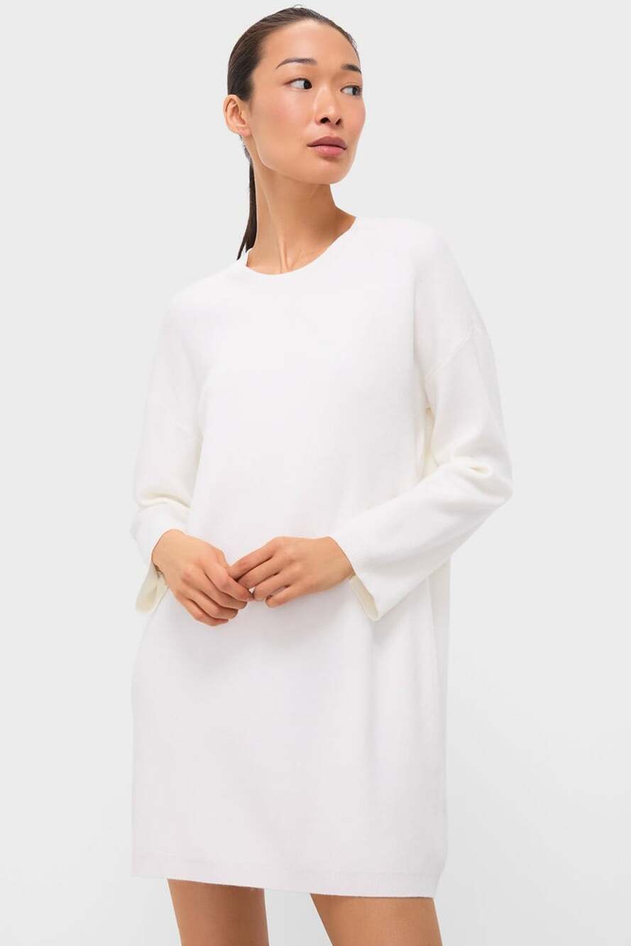 POMANDER PLACE Winter White Vivianne Crewneck Dress Size S NWT Retail $128